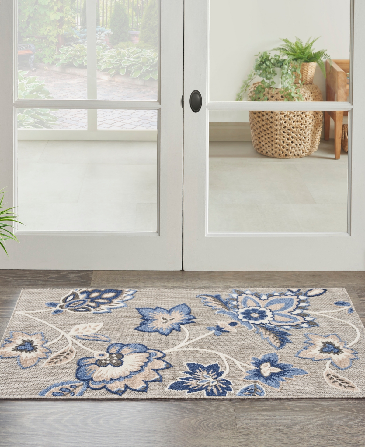 Nourison Home Aloha Alh31 2'8"x4' Area Rug In Blue,gray