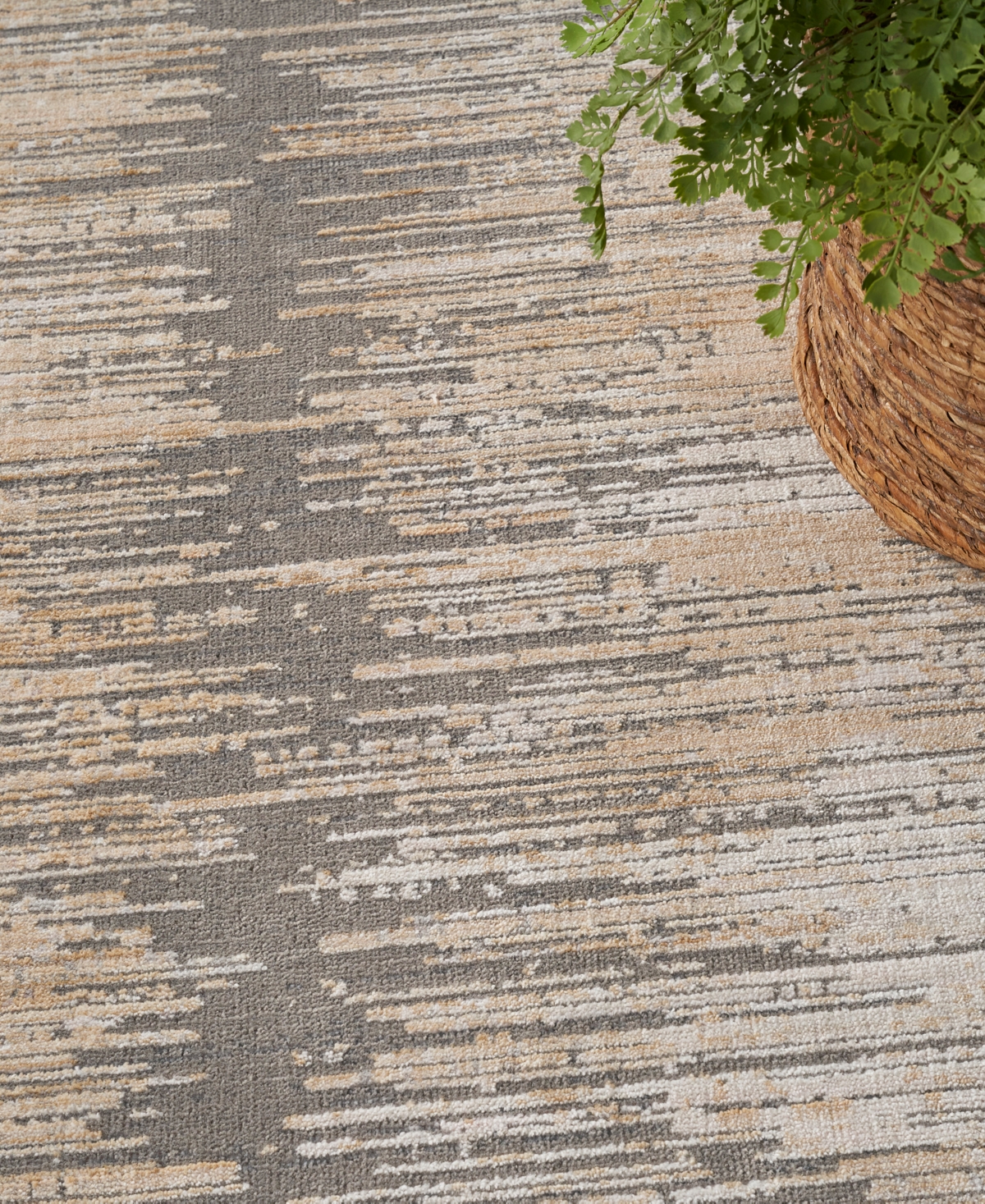 Nourison Home Abstract Hues Abh03 7'10"x10' Area Rug In Gray,gold