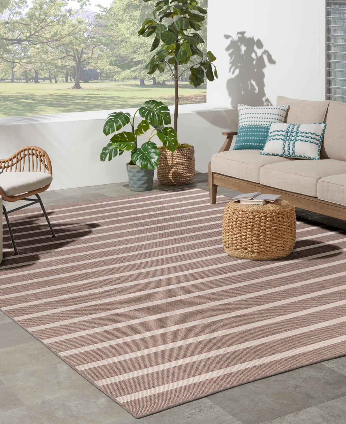 Nourison Home Positano Pos03 8'x10' Area Rug In Taupe