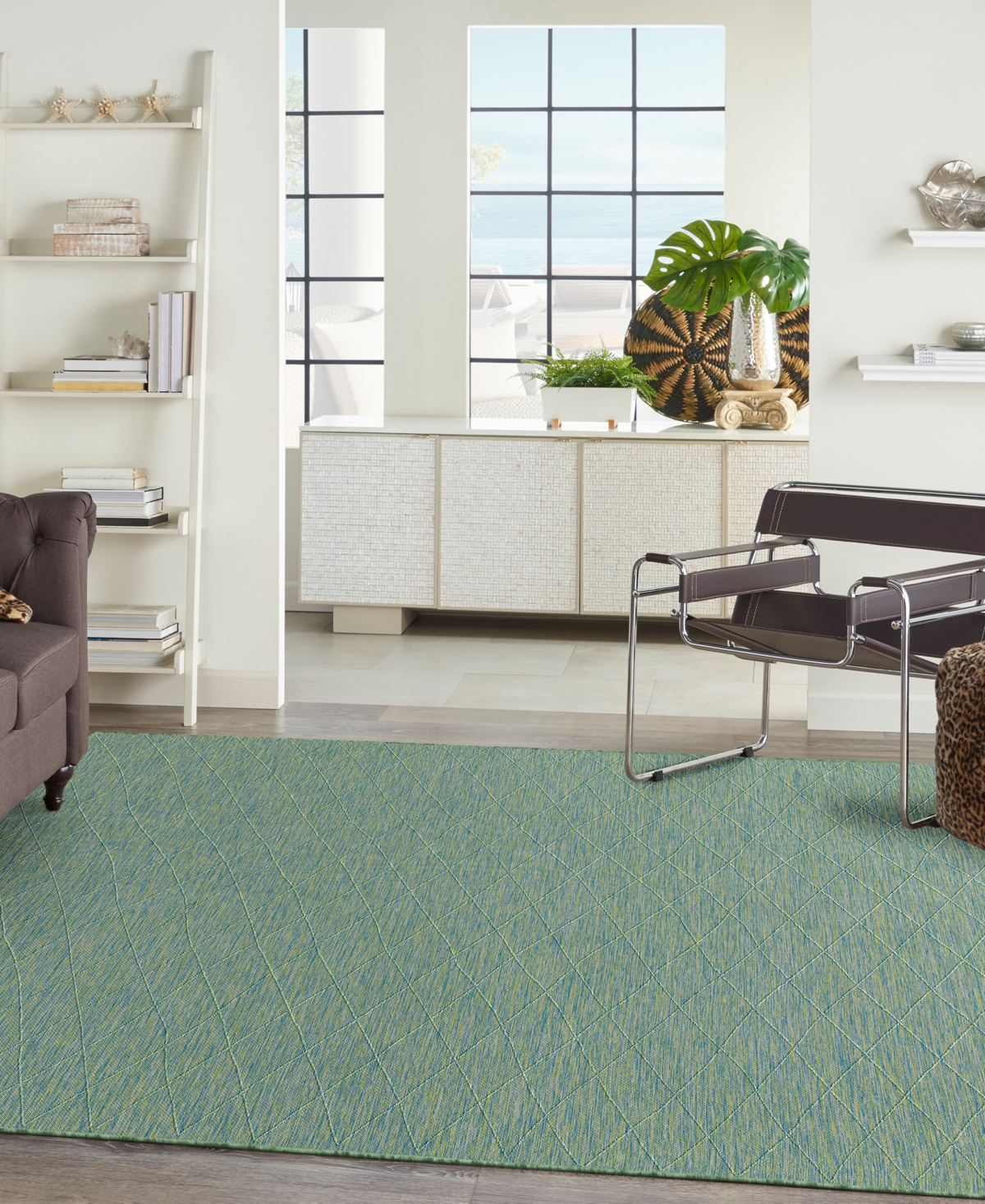 Nourison Home Washable Solutions Wsl01 8'x10' Area Rug In Blue,green