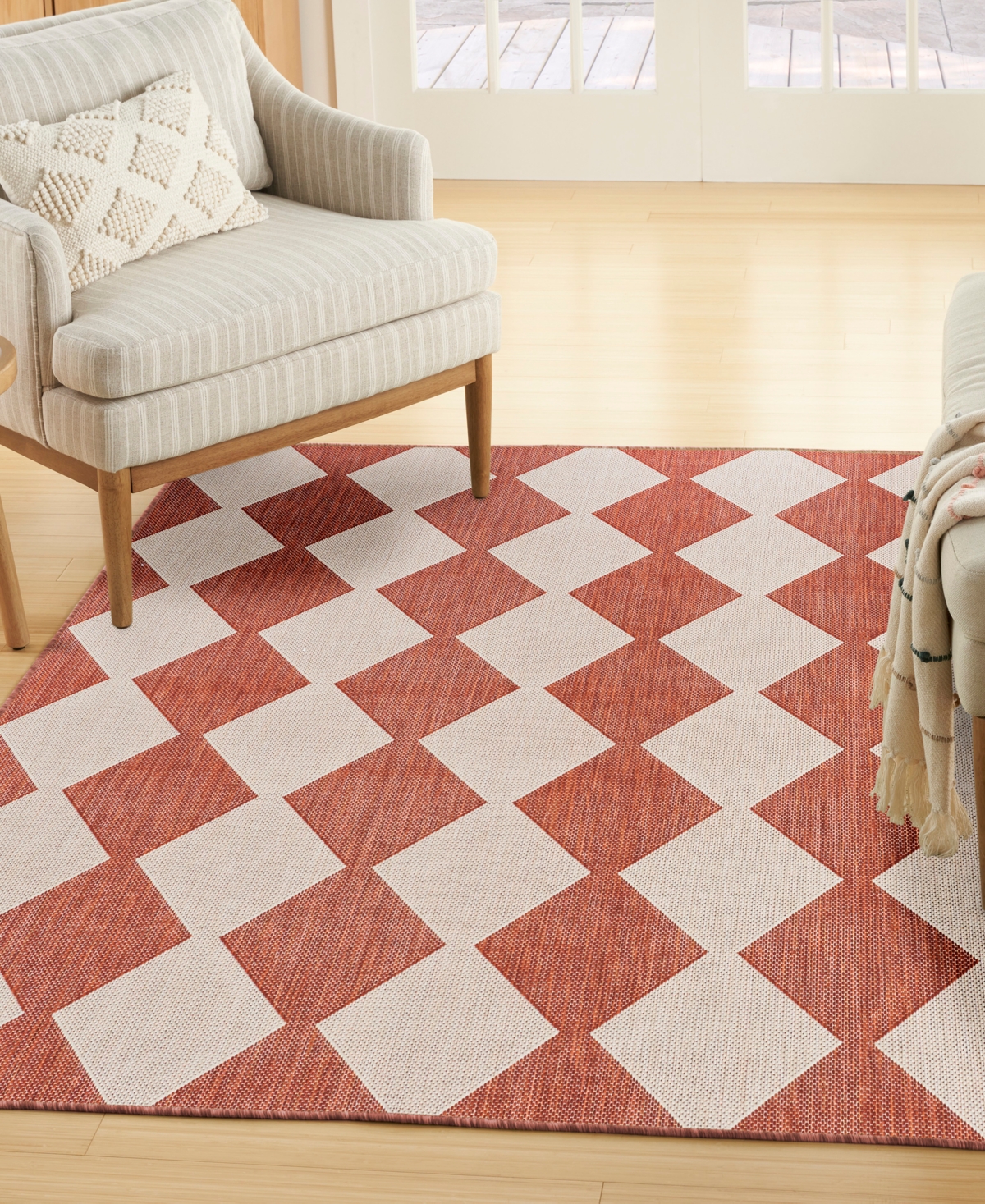 Nourison Home Positano Pos04 4'x6' Area Rug In Terracotta