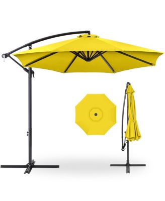 10ft Offset Hanging Outdoor Market Patio Umbrella w/ Easy Tilt Adjustment