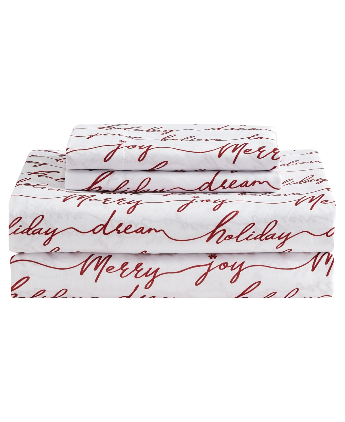 Sunham Holiday Script 8-pc. Comforter Set, Exclusively At Macy's In Red