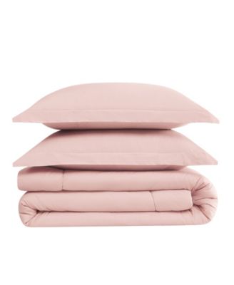 Solid Cotton Percale 3-Pc. Comforter Set, Full/Queen