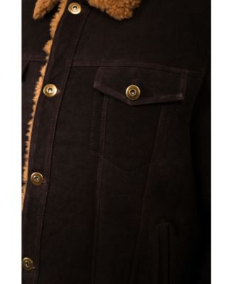 Men's Sheepskin Jacket, Brown, Created for Macy's