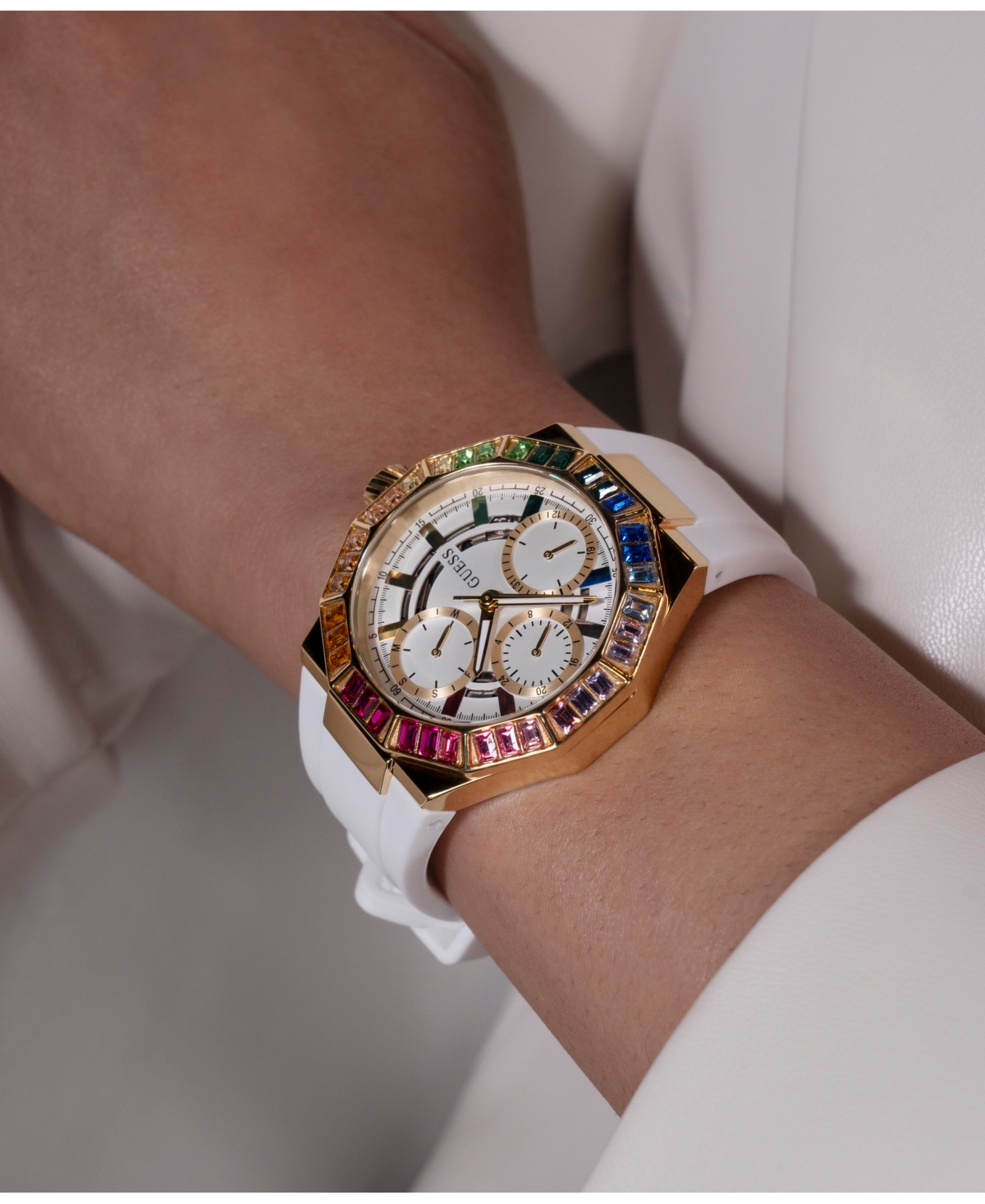 Guess Women's MultifunctionSilicone Watch 39mm - White