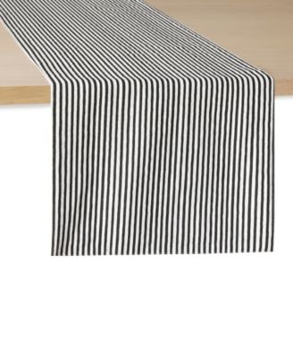 Hand Painted Shirting Stripe Table Runner, 15"x 72"