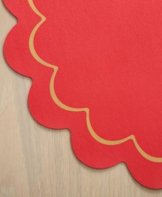 Scallop Edge 15" Round Reversible Placemats, Set of 6