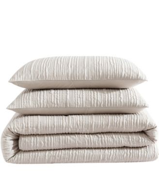 Serenity Wavy Lines Embossed 3-Pc. Comforter Set, King