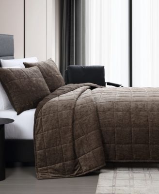 Chenille Box Solid 3-Pc. Quilt Set, Queen