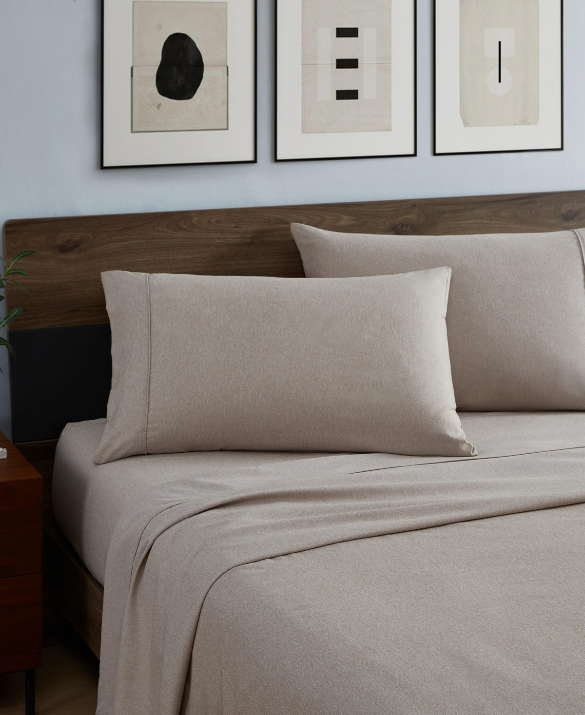 Kenneth Cole New York Solid Cationic Brushed Microfiber 3 Piece Sheet Set,