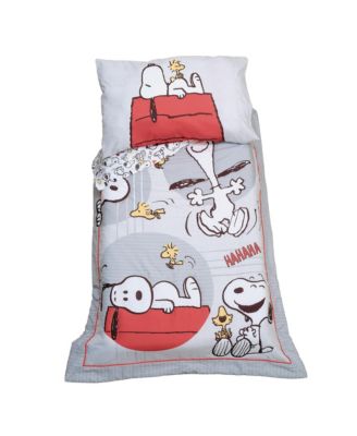 Toddler Snoopy Love 4-Piece Bedding Set - Gray/Red/White