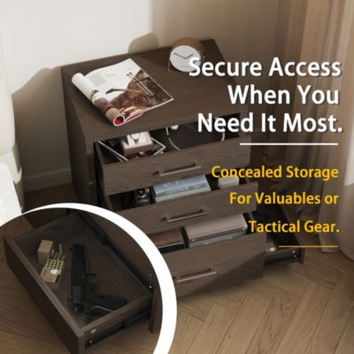 5 Drawers Nightstand with 2 Hidden Drawers,Bedside table,Chest of Drawers