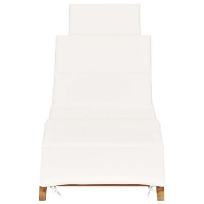 Sunlounger Cream White Fine sanded teak hardwood Standard