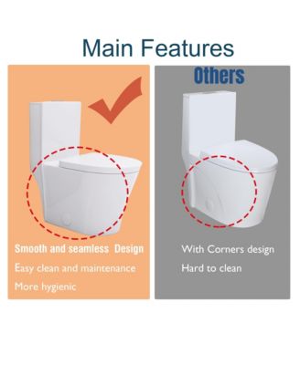 Elongated One Piece Toilet White