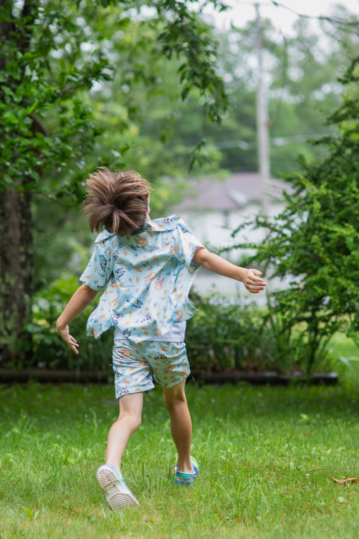 Bluey Toddler Boys Hawaiian Button Down Shirt and Shorts