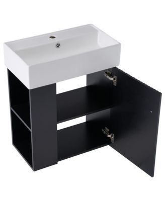 Modern 21.6" Floating Bathroom Vanity with Ceramic Basin (Left)