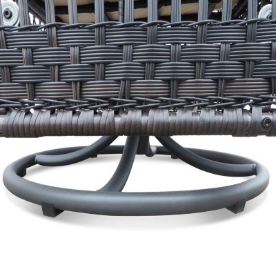 Outdoor Wicker Rocker & Bistro Set with Glass Top Table