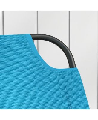 Garden Rocking Chair, Outdoor Indoor Sling Fabric Rocker for Patio, Balcony, Porch, Light Blue