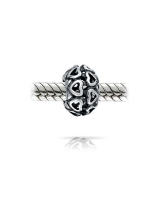 Love Valentine Multi Open Filigree Heart Charm Bead Sterling Silver
