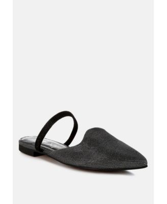 Twiggy Glitter Faux Leather Flat Mules