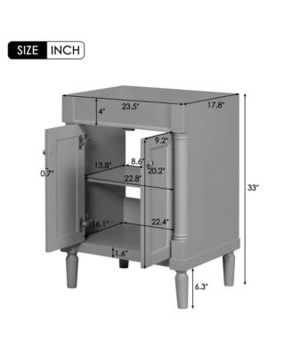 24'' Modern Bathroom Vanity Cabinet with 2 Soft-Close Doors