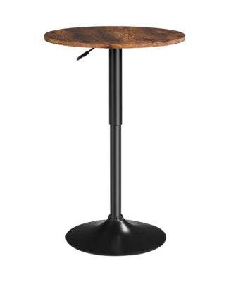 1Pc Adjustable MDF and Metal 360° Swivel Round Pub Table