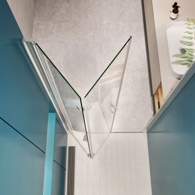 1 3/8" adjustment, universal pivot shower door, with 1/4" tempered glass