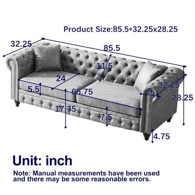 Modern 6-Seat Sofa with Wooden Accents