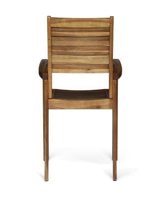 Streamdale Miguel Coastal Acacia Wood Stackable Dining Chairs (Set Of 2)