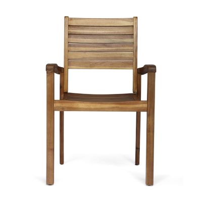 Streamdale Miguel Coastal Acacia Wood Stackable Dining Chairs (Set Of 2)