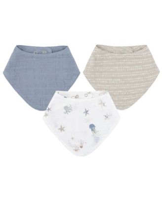 Crane Baby - Infants Cove Sea Life Muslin Bib, 3-Pc. Set