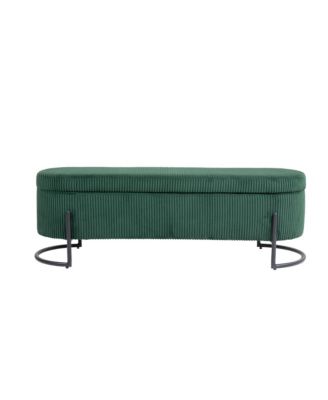 Streamdale Emerald Upholstered Storage Ottoman Bench