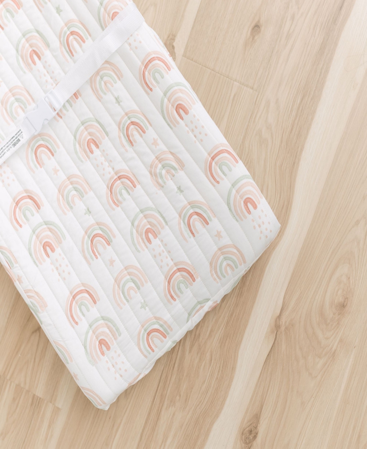 Crane Baby Infants Parker Quilted Rainbow Change Pad Cover In Beige