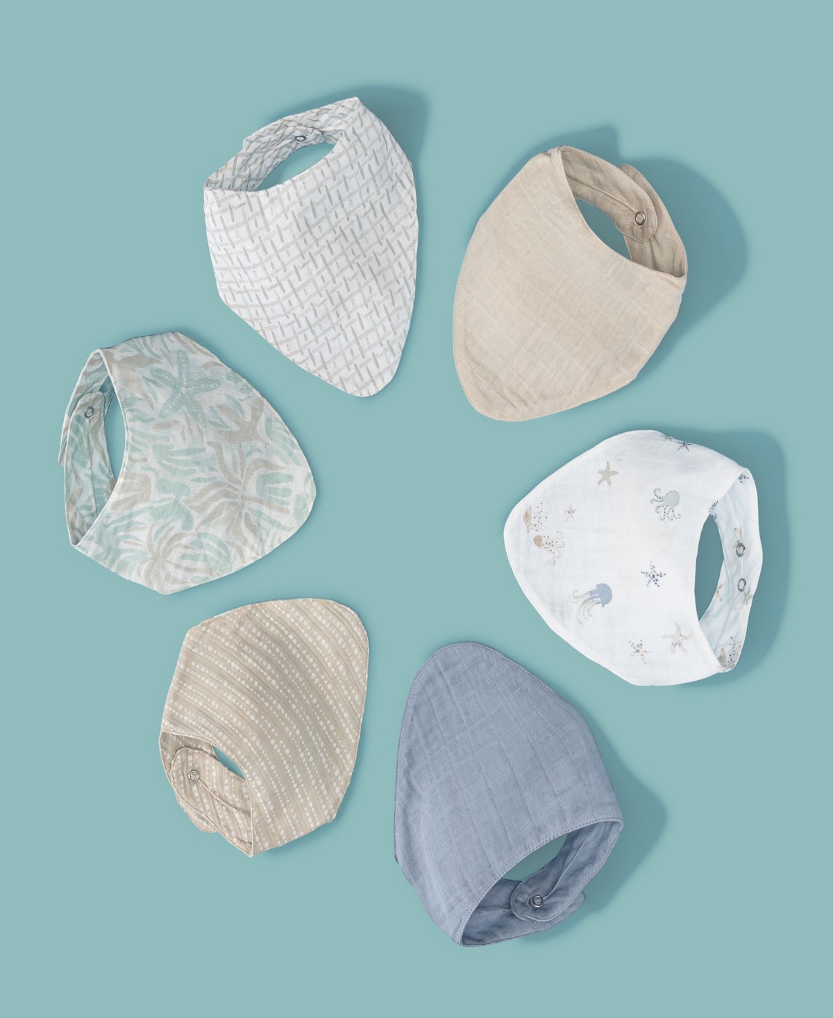 CRANE BABY INFANTS COVE BEACH LIFE MUSLIN BIB, 3-PC. SET 
