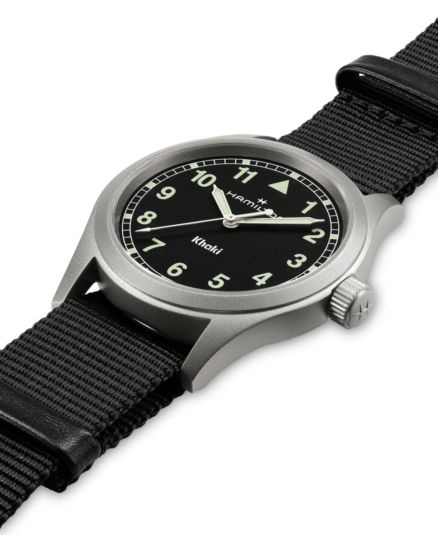 Мужские часы Hamilton Swiss Khaki Field Black Textile Strap Watch 38mm — фото 2
