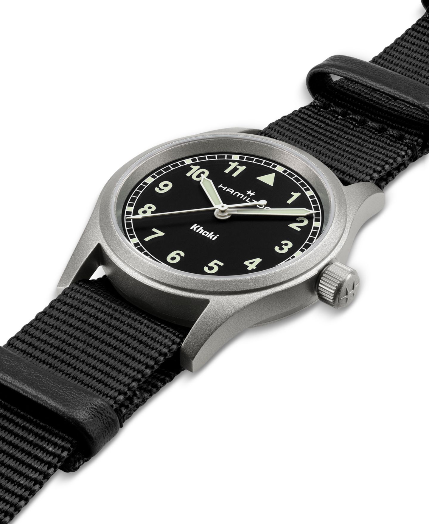 Женские часы Hamilton Swiss Khaki Field Black Textile Strap Watch 33mm — фото 2