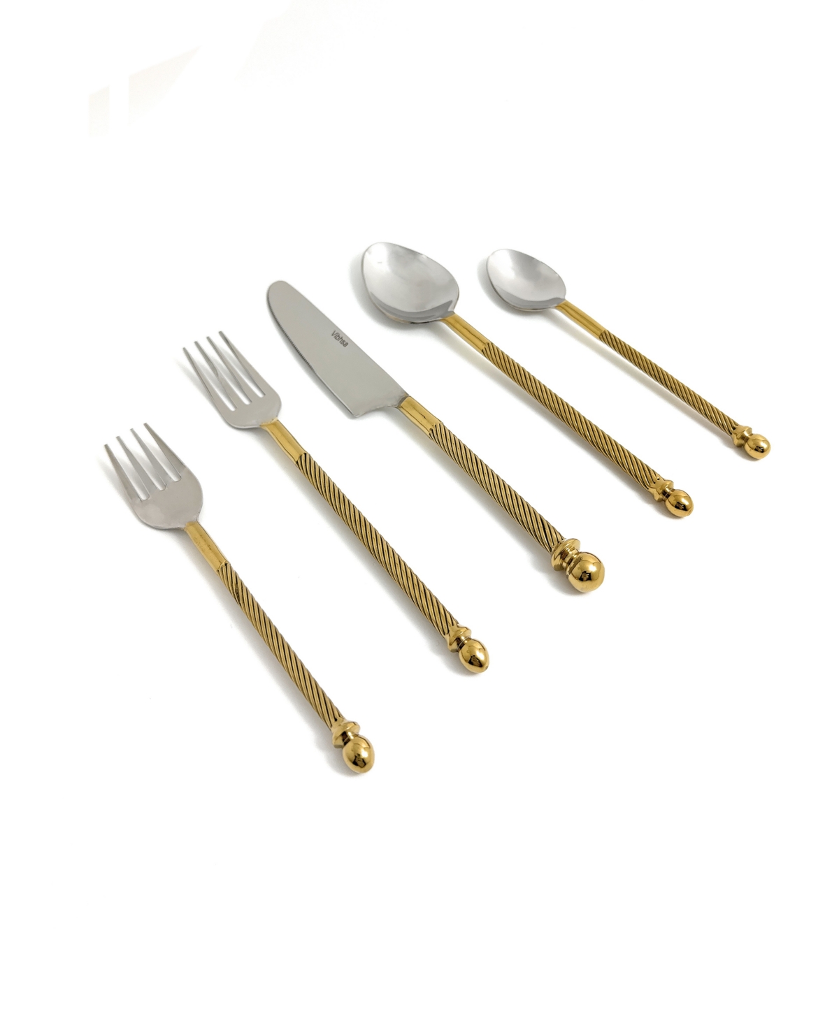 Vibhsa Swirl 20-pc. Flatware Set, Serving For 4 In Silver Glossy Finish