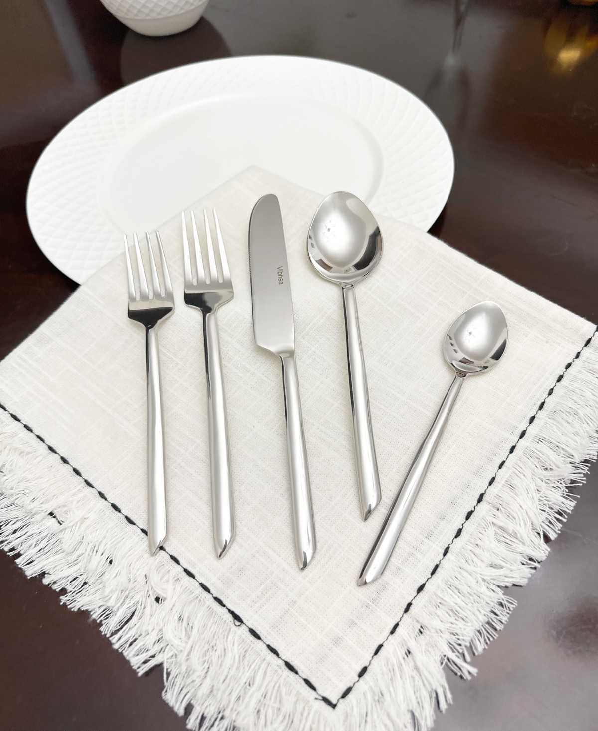 VIBHSA SIDE CUT 20-PC. FLATWARE SET, SERVING FOR 4 