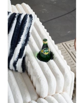 Square Arm Loveseat with Ottoman, Cup Holder, Charger, USB