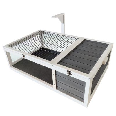 39.5" Wood Tortoise House Indoor Turtle Habitat Reptile Cage for Lizards, Geckos, with Removable Waterproof Tray, Light Support, Acrylic Window