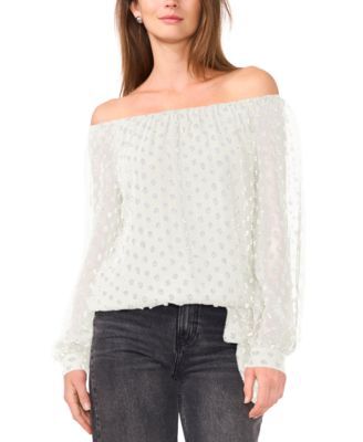 Vince Camuto - Women's Clip-Dot Off-The-Shoulder Blouse