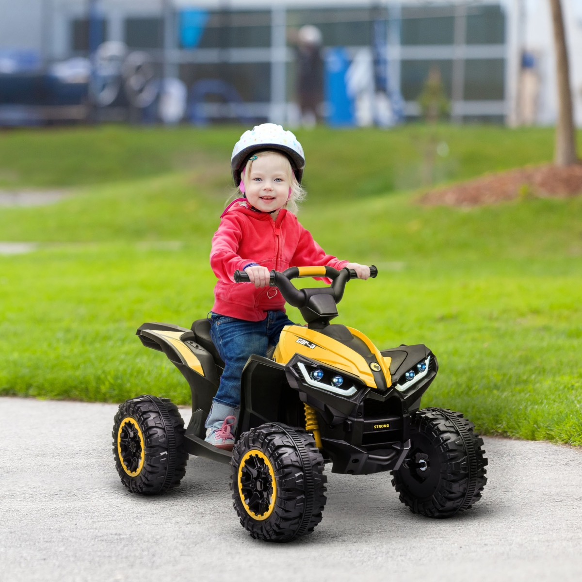 Streamdale Furniture 12V Kids Atv Quad Car with Forward & Backward Function, Four Wheeler for Kids with Wear-Resistant Wheels, Music, Electric Ride-on