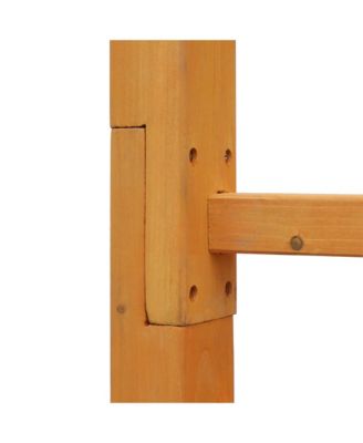 85" Wooden Garden Arbor for Wedding and Ceremony, Outdoor Garden Arch Trellis for Climbing Vines - Orange