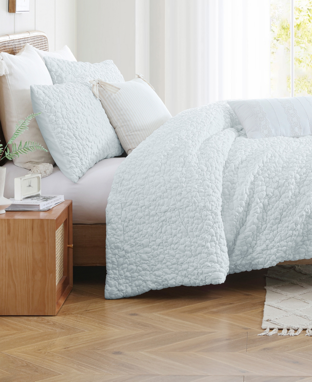 Peri Home Floral Bubble Comforter Sets In White