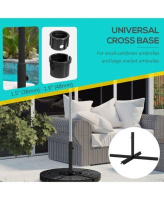 Outdoor Universal Cross Brace Stand for Small Offset Umbrella or Large Market Umbrella, Cross Umbrella Base for Patio Umbrella, Black
