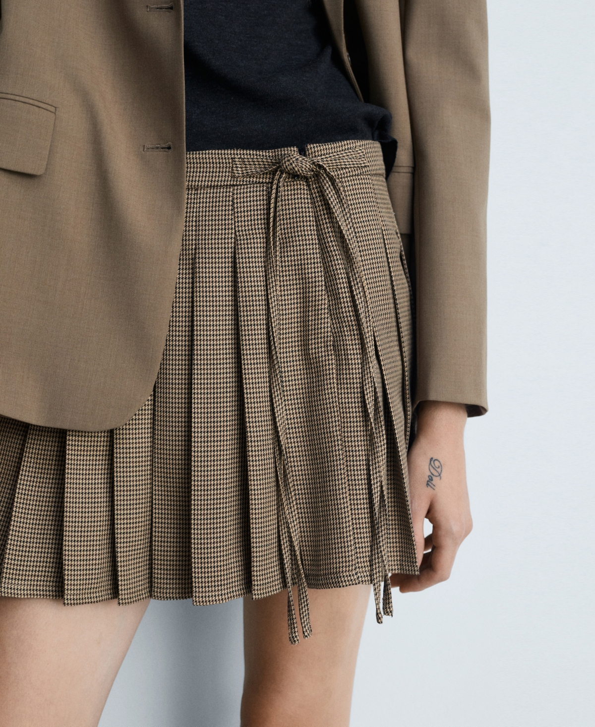 Mango Women's Houndstooth Mini Skirt