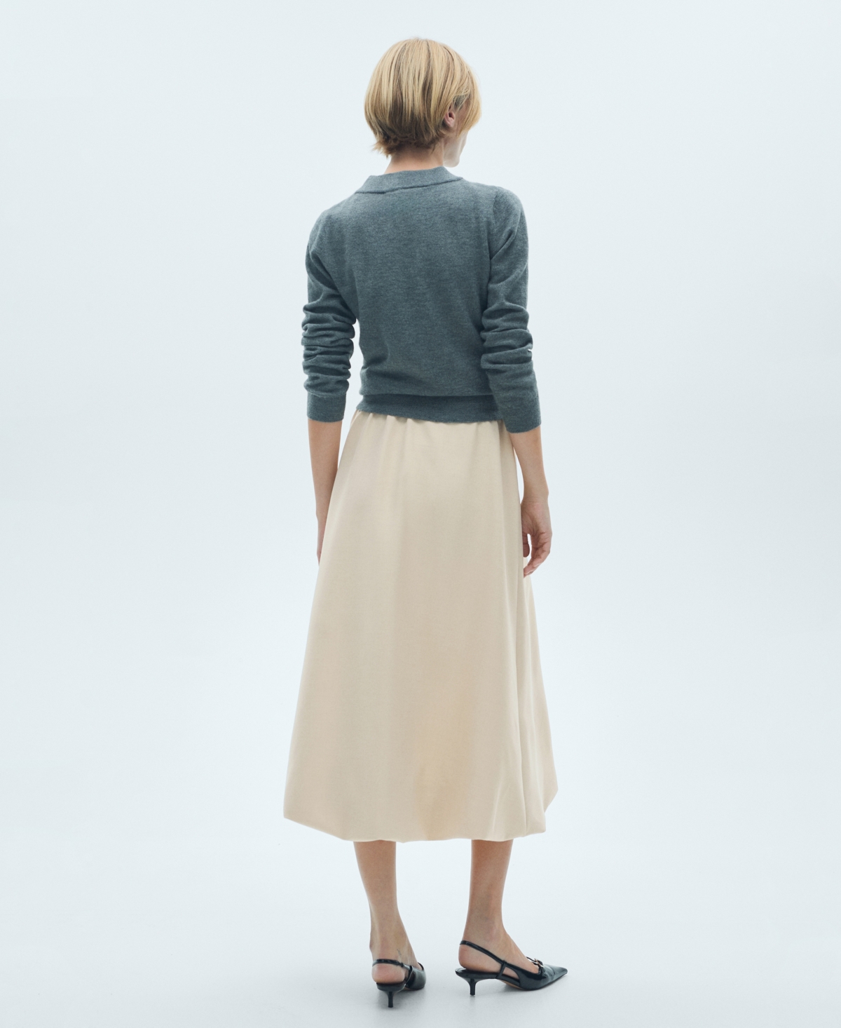 Mango Women's Flared Midi-skirt In Sand