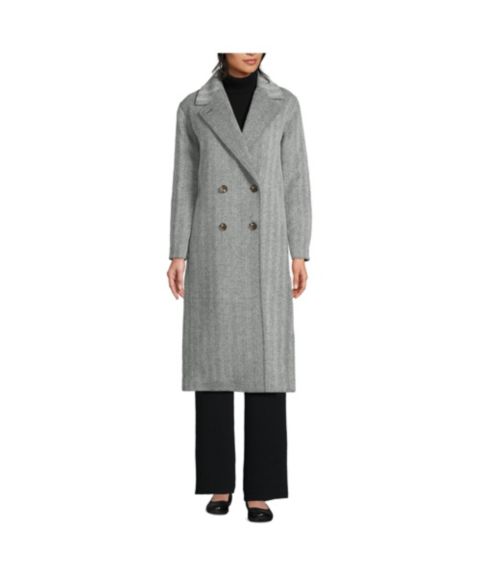 Женские куртки Lands' End Insulated Double Breasted Wool Coat