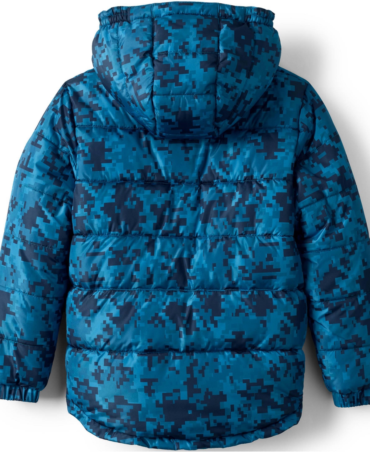 Lands' End Boys Reversible Fleece Puffer Hooded Jacket